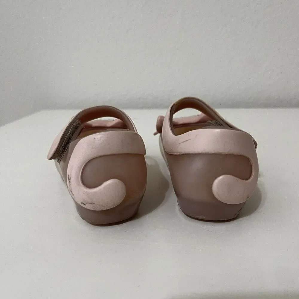 Mini Melissa Ultragirl II Pink Cat Mary Jane Flats Shoes Toddler Girls Size 8
